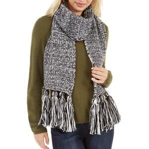 Calvin Klein Chunky Marled Knit Tassel Fringe Scarf NEW